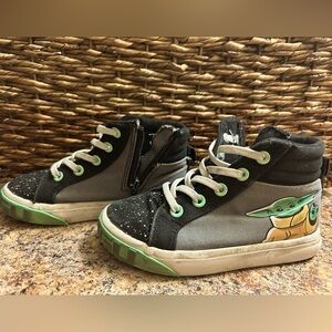 Grogu kids sneakers. Size 11 black/green design